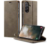 FMPCUON CaseMe For Samsung Galaxy A17 Case Wallet with RFID Blocking 3 Card Slots,PU Faux Leather Book Folio Flip Magnetic Shockproof Kickstand Case,Coffee