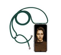 FMPCUON Phone Lanyard Case Compatible with Huawei P30 Lite, Transparent Protective Ultra-Slim Crystal TPU Cover Smartphone Necklace [Free Tempered Glass] Neck Cord Strap Crossbody Bumper