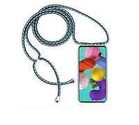FMPCUON Phone Lanyard Case Compatible with Samsung Galaxy A51, Transparent Protective Ultra-Slim Crystal TPU Cover Smartphone Necklace [Free Tempered Glass] Neck Cord Strap Crossbody Bumper