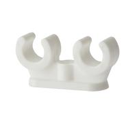 Fmproducts Pipe Clips - Double Openlock | 22Mm | White Plastic | Box 50 PCDO22