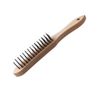 FMprofessional 28cm Natural Wood Handle Wire Brush for BBQ Grill Cleaning BBQ Brush BBQ Accessories