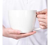 fMSDD 30 oz 900ml Large Coffee Mug Ceramic Jumbo Soup Bowl with Handle Cereal Mugs, Big Coffee Cup for Latte, Cappuccino, Cocoa, Hot Chocolate, Milk, Tea, Breakfast Mulled Drinks, White
