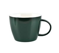 fMSDD Huge Ceramic Mug 30 Fluid Ounce for Zippy Coffee Breaks in Office or Casual Breakfasts Soup Cereal at Home, Microwave and Dishwasher Safe, White Interior with Outer Glazed Green, MBB-FMG18