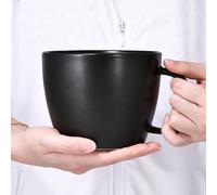 fMSDD Matte Black Big Coffee Mug 30 oz Ceramic Tea Cup Extra Large Soup Bowl with Handle Microwave Safe, Gifts for Men Women Mom Dad Boyfriend Husband Wife or New Kitchen House Warming Presents