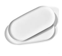 fMSDD Oval Platter Oval Trays 2 Pack for Entertaining, White Plates Serving Dish for Wedding Party Restaurant Home Steak Meat Taco Sushi Appetizer Cake, New Bone Porcelain, 12 x 5.78 Inches, White