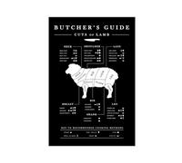 FMSKY Butcher's Guide Cuts of Lamb Canvas Poster Bedroom Decor Sports Landscape Office Room Decor Gift Unframe-style 12x18inch(30x45cm)