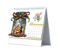 FmtwPhn 2026 Gem Art Desk Calendar - Gem Art Painting Monthly Tabletop Calendar,Personal Time Management Planner for Schedule Organizing To-Do List Planning