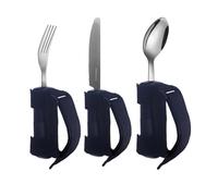 FmtwPhn Adaptive Utensils for Hand Tremors, Dinnerware for People with Disabilities, 3 x Cutlery for Elderly People Against Hand Tremors, Stainless Steel Spoon Fork Set, Adaptive Cutlery for