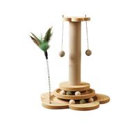 FmtwPhn Cat Scratching Post With Climbing Perch Wood 40x25x25cm - Multi Level Activity Center With Durable Scratching Su-rface, For Indoor Feline Exercise And Entertainment Enrichment