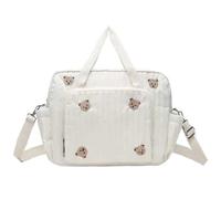 FmtwPhn Diaper Bag Tote Bear Embroidery Nappy Compartment Tote with Zipper