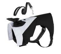 FmtwPhn Dog Tuxedo for Small Dogs,Dog Prince Wedding Bow Tie Shirt with Traction Rope - Dog Outfit Wedding Attire, Dog Formal Tuxedo, Puppy Clothing for Formal Occasions