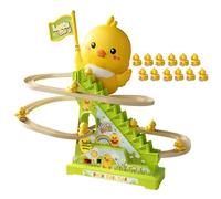 FmtwPhn Duck Climbing Toy | Electric 12-Duck Climbing Stairs Rollercoaster Toy,LED Flashing Lights Music Early Learning Game for Children Preschoolers Kids Girls Boys