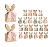 FmtwPhn Easter Goodie Bags | Boho Dried Flowers,Rustic Rabbit Ears Treat Bags Bulk,Gift Boxes Goodie Pouches Easter Birthday Spring Egg Hunt Home School Living Room Bedroom
