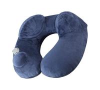 FmtwPhn Inflatable Neck Pillow Airplane - Blow up Neck Pillow for Traveling - Manually Pressed Ergonomic Headrest with Washable Cover Storage Pouch for Plane Long Flights Car Road Trip Camping