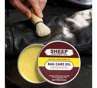 FmtwPhn Leather Oil Conditioner - 3.53oz Natural Polish Cream with Brush,Leather Jacket Conditioner - for Soften Protect Rejuvenate Preserve Sunfaded Cracked Bags Shoes Jackets Car Auto Couches