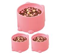 FmtwPhn Raised Cat Bowl, Raised Feeding Bowl for Cats, Slow Eating Raised Bowl, Water Dispenser Against Vomiting, Pack of 3 Leak-Proof, Raised Cat Bowl, Safe Pet Accessories