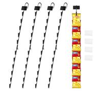 FMTYAOIU 4 Pack Hanging Chip Display Rack,30.9 Inch Hanging Merchandise Strips with Hooks, Snack Display Chip Bag Holder with Label Header for Counter Retail Display
