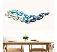 FMXYMC Coastal Ocean Metal Wall Art, 3D Abstract Fish Sculpture, Handcraft Decoration, Hanging Ornaments, for Living Room/Bedroom