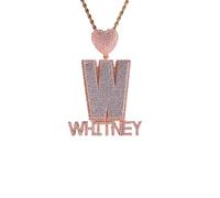 Fmxypet Hip Hop Name Necklace for Men, Custom Initial Pendant with Zirconia & Rope Chain, Personalized Bling Jewelry
