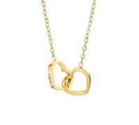 Fmxypet Personalized Two Names Necklace, Interlocking Heart Pendant in 925 Sterling Silver, Double Love Gift for Her Him