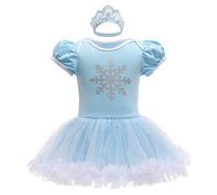 FMYFWY Baby Girls Elsa Queen Princess Costume Carnival Halloween Christmas Birthday Romper Tutu Dress w/Headband 3-6M