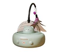 FMYLYS Automatic cat teaser toy with feather rod, rechargeable indoor interactive model with 360° rotating light and smart sensor, suitable for games, exercise and sensory stimulation (pink)