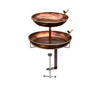 Fmzrbnih Bird Bath for Outside - Metal Double Layer Waterer,Garden Bird Bath for Balcony,for Outdoor Garden Yard Patio Lawn Porch Deck Fence Window Pond Pool