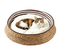 Fmzrbnih Cat Bed Basket - Cushioned Scratch-Resistant All Seasons Round Cat Bed Nest | for Small, Medium and Large Living Room, Bedroom, Garage, Windowsill,