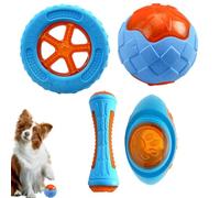 Fmzrbnih Floating Dog Toys - 4 Buoyant Dog Toys, Puppy Water Toys | Total Fun Package Floating Fetch Toys, Spherical, Oval, Long Dumbbell, and Tire Shapes Pool Toys for Dogs at Pool Lake Beach Sea