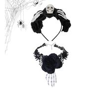 Fmzrbnih Gothic Headband | Women Gothic Hair Hoop Choker Necklace - Vintage Goth Headdress Supplies for Halloween Cosplay Masquerade Theme Events Parties Stage