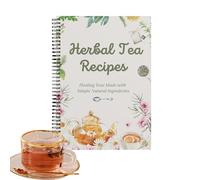 Fmzrbnih Teas Guide Book,Beginners Tea Recipe Book | Notebook with Illustrations, Spiral Binding Handbook for Women Men Adults Students School Classroom
