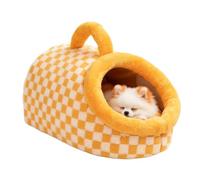 Fmzrbnih Warm Dog Bed, Comfortable Pet Cave with Removable Cushion & Handle | Ultra-soft plush fabric with high-rebound filling, removable & machine-washable cushion-keeps the bed fresh and comfortable.