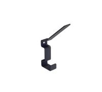 Fn Acustico Black Metal Wall-Mounted Square Single Hook (H)94mm (D)60mm, Pack Of 2