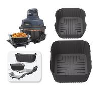 FN101GY Air Fryer Silicone Liners for Ninja Crispi FN101GY/FN101SG/FN101ST, Non-Stick Glass Air Fryer Accessories Reusable Airfryer Replacement,Big for 4QT & Small for 6 Cup Container