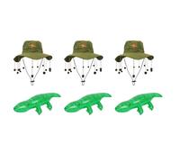 FNA FASHIONS® Adult Australian Cork Hat with 10 Corks & 90 cm Inflatable Crocodile Set | Aussie Fancy Dress Accessory Set for Australia Day, Stag Parties, BBQs, Festivals & Pool Fun (3)