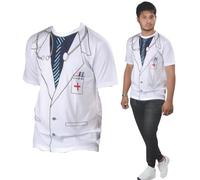 FNA Fashions Adults Doctor Printed T Shirt Mens Hen Night Fancy Dress Costume (White, X Large)
