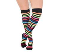 FNA Fashions® Girls Over The Knee Striped Plain Microfiber Socks Assorted Colours Thigh High OTK Socks (Multi Colour)