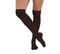 FNA FASHIONS® Girls Over The Knee Striped Plain Socks Assorted Colours Thigh High Socks (Brown Plain OTK Socks)