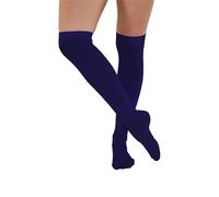 FNA FASHIONS® Girls Over The Knee Striped Plain Socks Assorted Colours Thigh High Socks (Purple Plain OTK Socks)