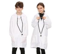 FNA Fashions® Kids Unisex Doctor Lab & Scientist Coat - Premium Deluxe Cotton (White, 9-10 Years)