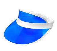 FNA FASHIONS® Neon Nostalgia: Unisex Retro 80s Sun Visor Hat - Vibrant Colors for a Stylish Throwback Look (UK, Alpha, One Size, Blue)