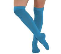 FNA FASHIONS Plain Over the Knee Socks - Extra Long Cotton Rich Thigh High Socks (UK, Alpha, One Size, Regular, Regular, 1, Turquoise)