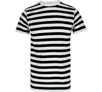 FNA FASHIONS® Unisex Striped T-Shirts, Premium Cotton Blend T-Shirts (UK, Alpha, XL, Regular, Regular, Black and White)