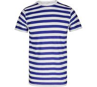 FNA FASHIONS® Unisex Striped T-Shirts, Premium Cotton Blend T-Shirts (UK, Alpha, XL, Regular, Regular, Blue and White)