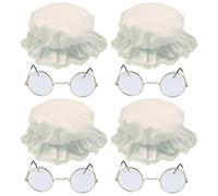 FNA FASHIONS Victorian-Inspired Matriarch Attire with Mop Hat and Round Glasses Set - Perfect for Grandmotherly Glamour at World Book Day, Hen Night, Stag Do, or any Fancy Dress Affair (4)