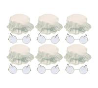 FNA FASHIONS Victorian-Inspired Matriarch Attire with Mop Hat and Round Glasses Set - Perfect for Grandmotherly Glamour at World Book Day, Hen Night, Stag Do, or any Fancy Dress Affair (6)