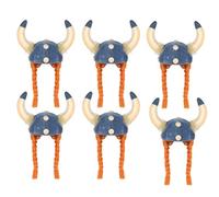 FNA FASHIONS Viking Helmet Hat with Braided Ginger Plaits and Horns - Unisex Adult Soft Fabric Fancy Dress Costume Accessory-Perfect for Halloween, Themed Parties, and Cosplay (6)