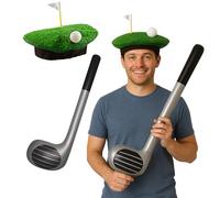 FNA FASHIONS Visor Hat & Inflatable Golf Club Fancy Dress Set - Golf Costume Accessories for Adults - Fun Sports Cosplay Party Props, Themed Events, Stag Do, Photo Booth