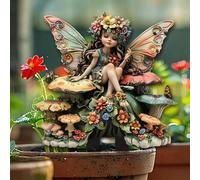 Fnaekier Bohemian Fairy Flower Pot Decoration | Fairies Flower Pot Figurines Planter Decorations, Handcrafted Acrylic Bohemian Flower Pot For Your Home Or Garden
