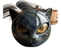 Fnaekier Cat Sculpture - Miniature Cute Animal Statue | Elegant Black Cat Art Figurine for Home Garden Bookshelf Desk Yard Entryway Indoor Display Women Men